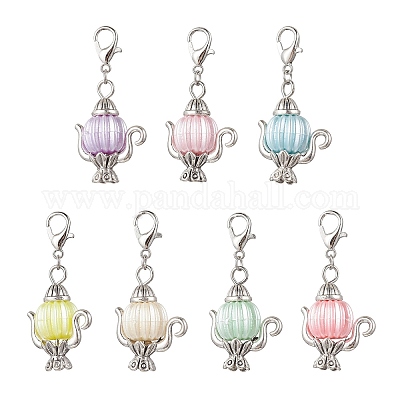 Подвеска-чайник из искусственного акрилового жемчуга и сплава HJEW-JM03981-1