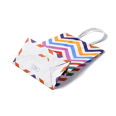 Бумажная упаковка с волнообразным принтом сумки-шопперы CARB-R001-01C-1