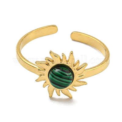 Ионное покрытие (ip) 304 нержавеющая сталь синтетический малахит манжетные кольца G-Z056-01G-02-1