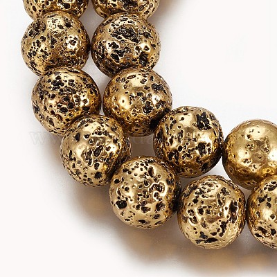 Гальванические бусины из натуральной лавы G-P400-04AB-1