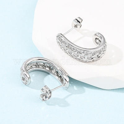 Серьги-гвоздики из циркония EJEW-B153-15P-1