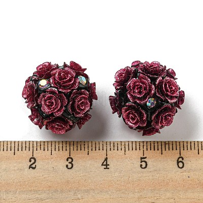 Акриловые бусины ручной работы из полимерной глины со стразами FIND-Z036-01A-1