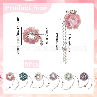 6 шт. 6-х цветные бусины из полимерной глины ручной работы со стразами CLAY-SC0001-91-1