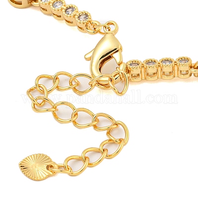 Браслеты-цепочки с сердечными звеньями из латуни с покрытием стойки BJEW-Q347-04G-1