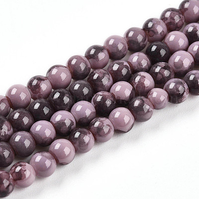 Выпечка окрашенные стеклянные бусины пряди DGLA-N003-4mm-C09-1