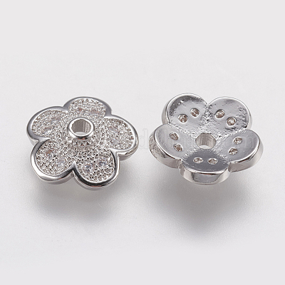 Латунь микро проложить кубический цирконий шарик ZIRC-G133-01-RS-1