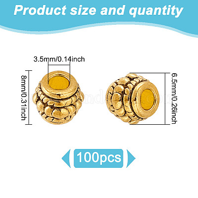 100 шт. бусины из сплава в тибетском стиле TIBEB-GO0001-11-1