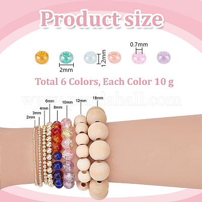 60 г 6 цвета 6/0 бисера&nbsp;GLAA-PH0003-68D-1