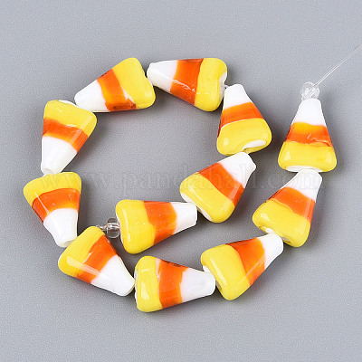 Бусы лэмпворк ручной работы LAMP-N028-10-1