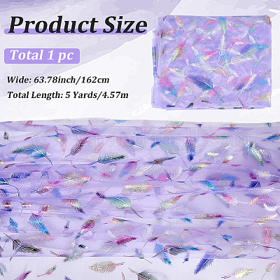 Нейлоновая ткань с рисунком перьев DIY-WH20066-004A-1