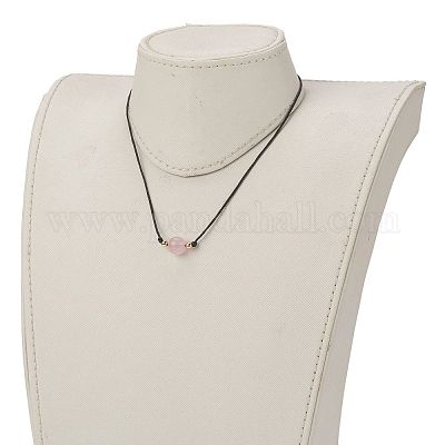 Естественно Розовый кварц бисером ожерелья NJEW-JN03099-03-1