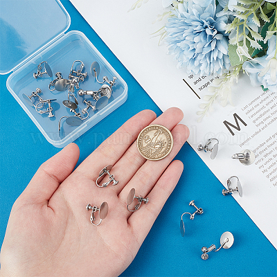 20 шт. фурнитура для сережек-клипс из нержавеющей стали 316 STAS-UN0053-54-1