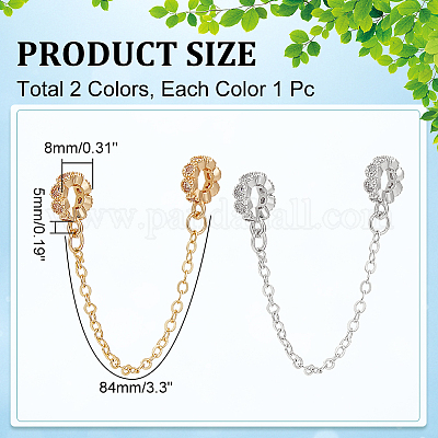 2 шт. 2-х цветные латунные удлинители цепей с микропаве из кубического циркония KK-WR0001-54-1