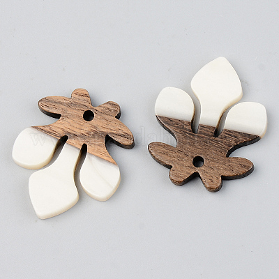 Подвески из непрозрачной смолы и ореха RESI-S389-051B-C04-1