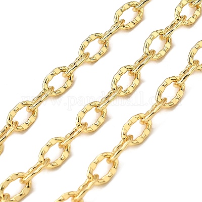 Латунные текстурированные овальные звенья цепи CHC-C014-05G-1