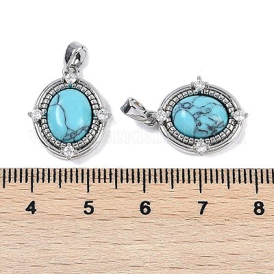 Овальные подвески из синтетической бирюзы KK-U043-44P-D-1