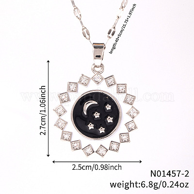 Элегантные латунные подвески с прозрачными кубическими цирконами и подвесками в форме луны NB6973-3-1