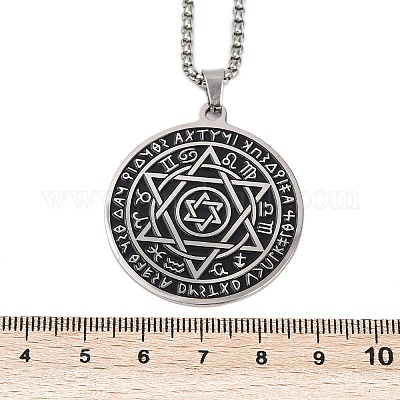201 кулон из нержавеющей стали с изображением созвездия Звезды Давида 12 NJEW-K283-32P-1