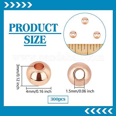 300 шт. латунные распорные бусины для покрытия стойки KK-PH0012-43B-RG-1