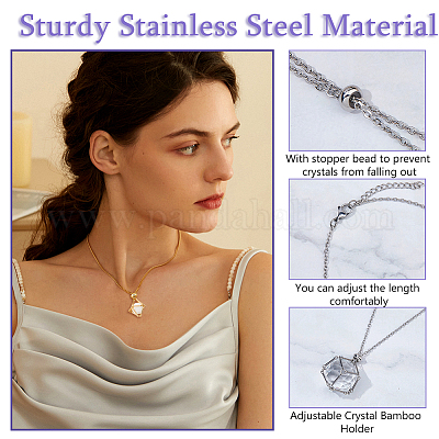 4 шт. 4 стиля 304 нержавеющая сталь плетеный макраме мешочек пустой держатель для камней набор для изготовления браслетов и ожерелий для женщин&nbsp;SJEW-DC00002-1