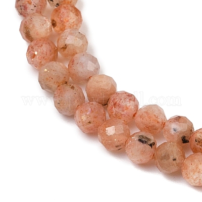 Нити бусин из натурального золота из солнечного камня G-G188-B02-01A-1