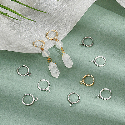 12 шт. 3 цвета 201 нержавеющая сталь фурнитура для сережек-колец STAS-UN0057-49-1