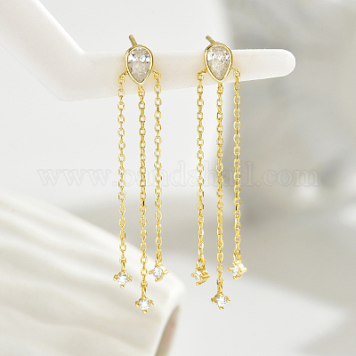 Элегантные серебряные серьги-кисточки с цирконом для повседневной женской одежды YG7714-1