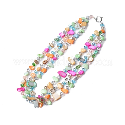 Ожерелья из ракушечных чипов 3 слой NJEW-C072-01-1