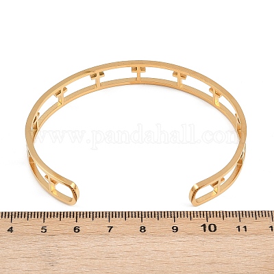 Браслеты-манжеты из нержавеющей стали 304 для женщин&nbsp;LS-BJEW-S181-02G-A-1