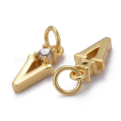 Латунные микропаве прозрачные подвески с фианитом ZIRC-Z011-35V-1