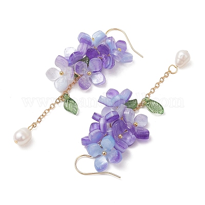 Оболочки жемчужные болтающийся серьги EJEW-TA00617-1