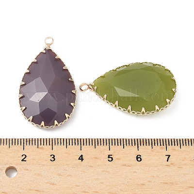 Латунь стекло кулоны&nbsp;KK-S532-03KCG-1