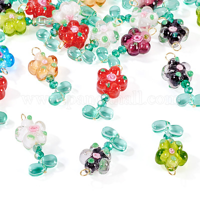 20 шт. подвески из стекла случайного цвета PALLOY-TA00219-1