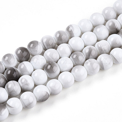 Выпечка окрашенные стеклянные бусины пряди X1-DGLA-N013-8mm-01-1