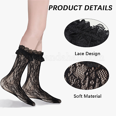 4 пара женских нейлоновых носков двух цветов AJEW-CN0004-35-1