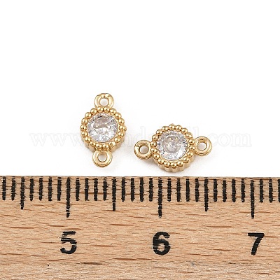304 нержавеющая сталь паве прозрачные кубические цирконии плоские круглые звенья соединительные подвески STAS-F322-12G-1