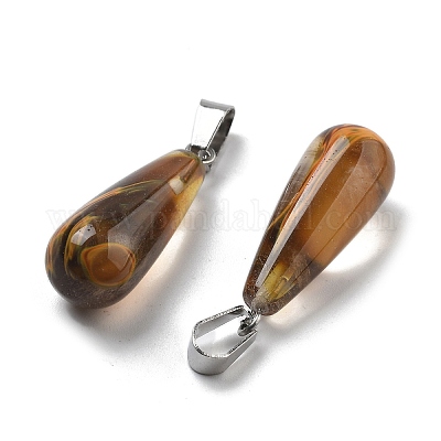 Синтетический арбуз камень стеклянные подвески G-T081-34-1