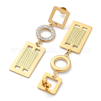 Серьги-гвоздики с геометрией из нержавеющей стали 304 с ионным покрытием (IP) EJEW-D083-10E-G-1