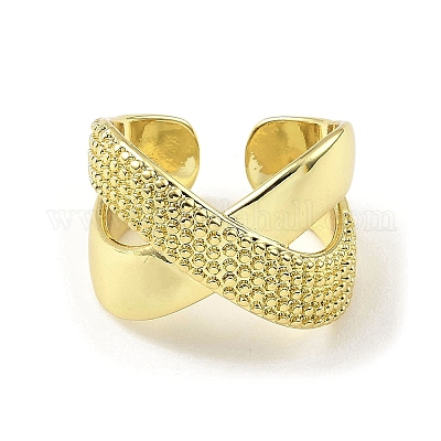 Кольцо из латуни с открытым манжетным покрытием RJEW-H218-05G-1