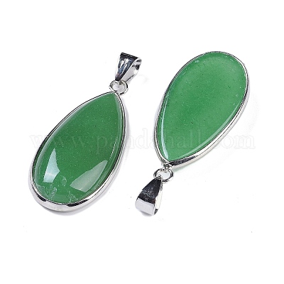 Естественный зеленый авантюрин подвески KK-F868-17P-1