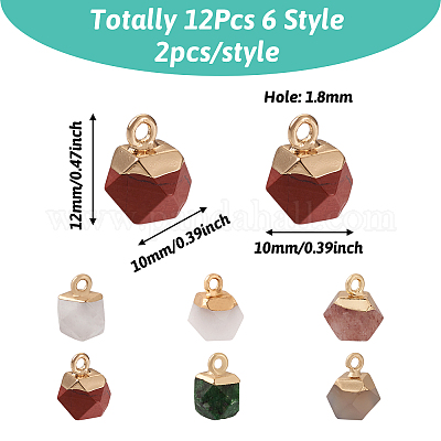12 шт. 6 стиля подвески из натуральных драгоценных камней G-FW0001-24-1