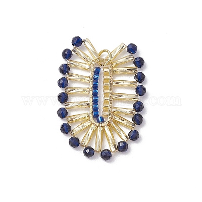 Овальные подвески из стеклянных бусин в стиле бохо PALLOY-MZ00559-1