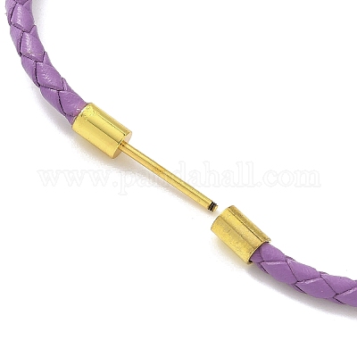 Изготовление браслета из плетеного круглого шнура из искусственной кожи толщиной 3 мм MAK-S075-01G-Q-1