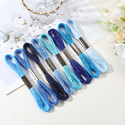 8 моток 8 цвета 6-слойная полиэфирная мулине для вышивания OCOR-CY0002-09B-1