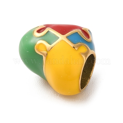 Ионное покрытие (ip) 304 нержавеющая сталь эмаль европейские бусины STAS-G308-25G-1