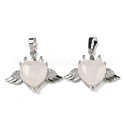 Натуральный кристалл кварца с подвесками из прозрачного кубического циркония G-G133-02P-21-1