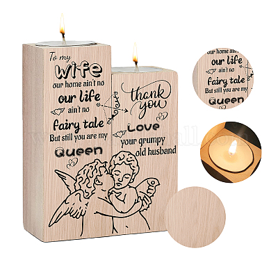 Деревянный подсвечник AJEW-WH0268-005-1