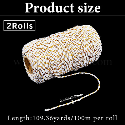 2 рулон ниток для макраме из хлопка в два сложения MAKN-CY0001-01A-1