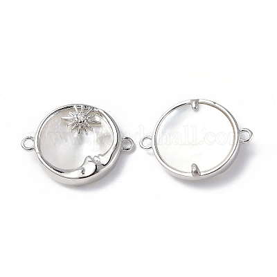 Экологически чистая латунь с покрытием для стойки прокладывает прозрачные подвески из кубического циркония с белой оболочкой KK-F845-02P-1