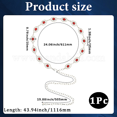1 шт сплав с имитацией смолы бирюзового цвета овальные звенья цепи ремни AJEW-CY0001-79A-1